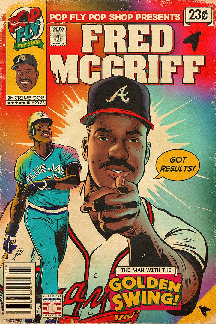 Fred McGriff Atlanta Braves 2023 Baseball Hall of Fame Inductee “Crimedog”  Career Stats Navy T-Shirt