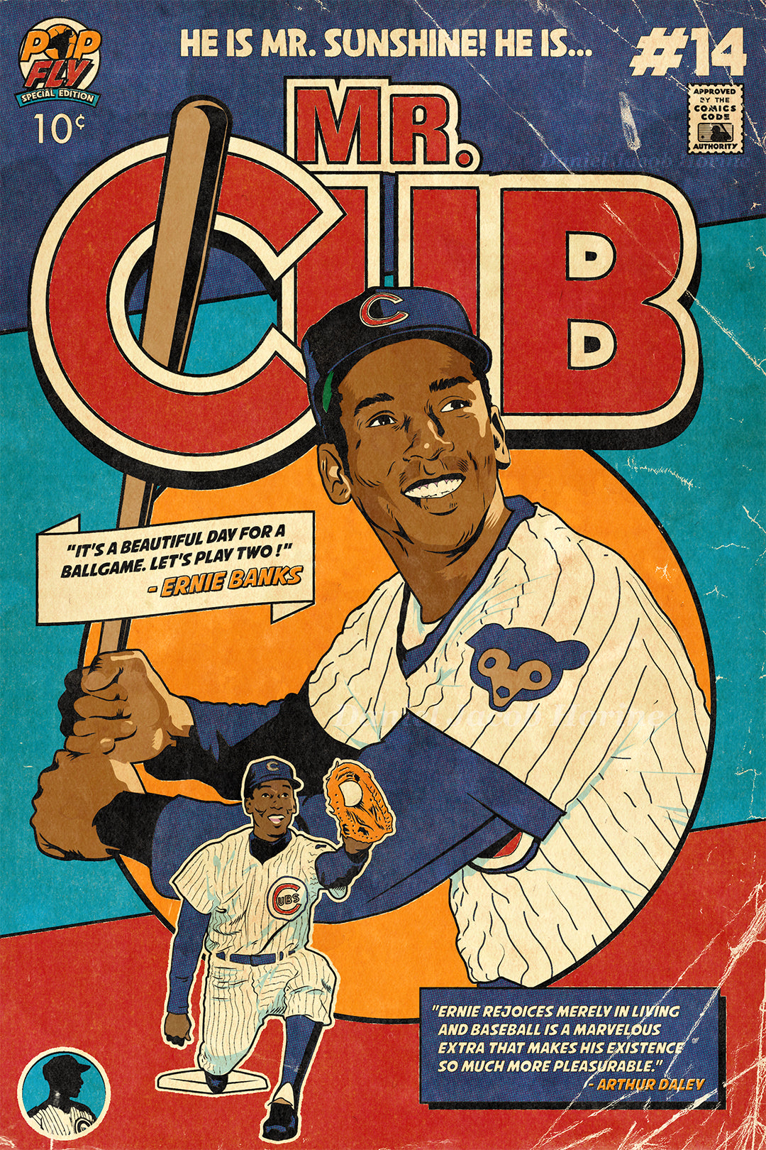 16. (SOLD OUT) Mr. Cub Ernie Banks 7 x 10.5 Art Print