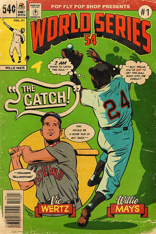 132. (SOLD OUT) "World Series 54: The Catch" 7" x 10.5" Art Print