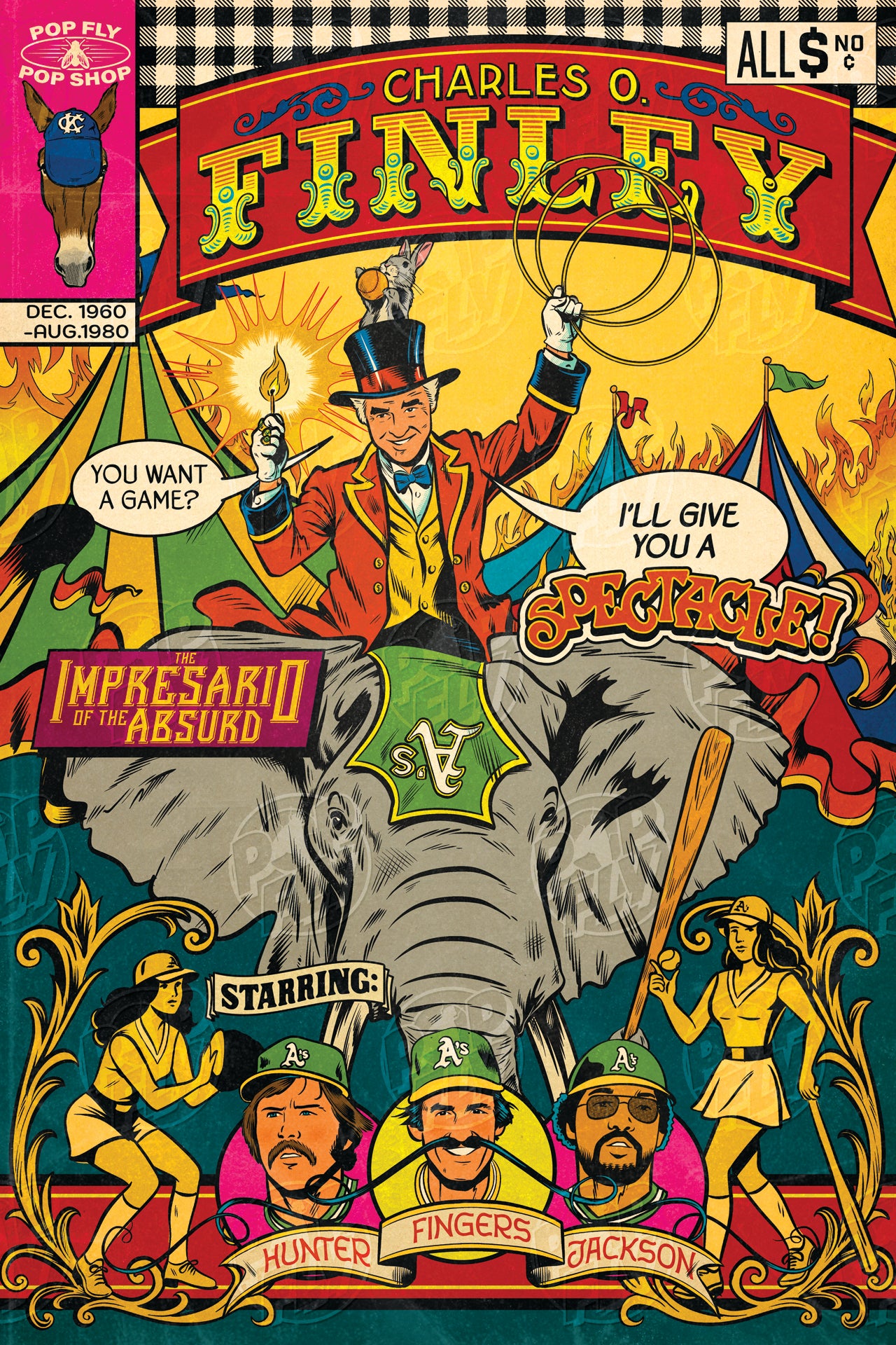 216. "Charlie O. Finley"  7" x 10.5" Art Print