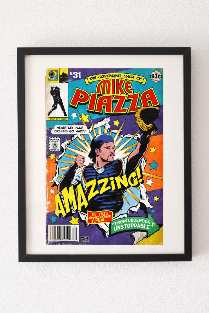 82. (SOLD OUT) "The Continuing Saga of Mike Piazza" 7" x 10.5" Art Print
