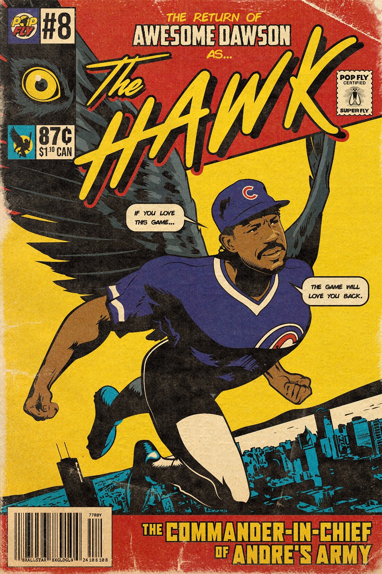 31. (SOLD OUT) "The Hawk" Andre Dawson 7" X 10.5" Art Print