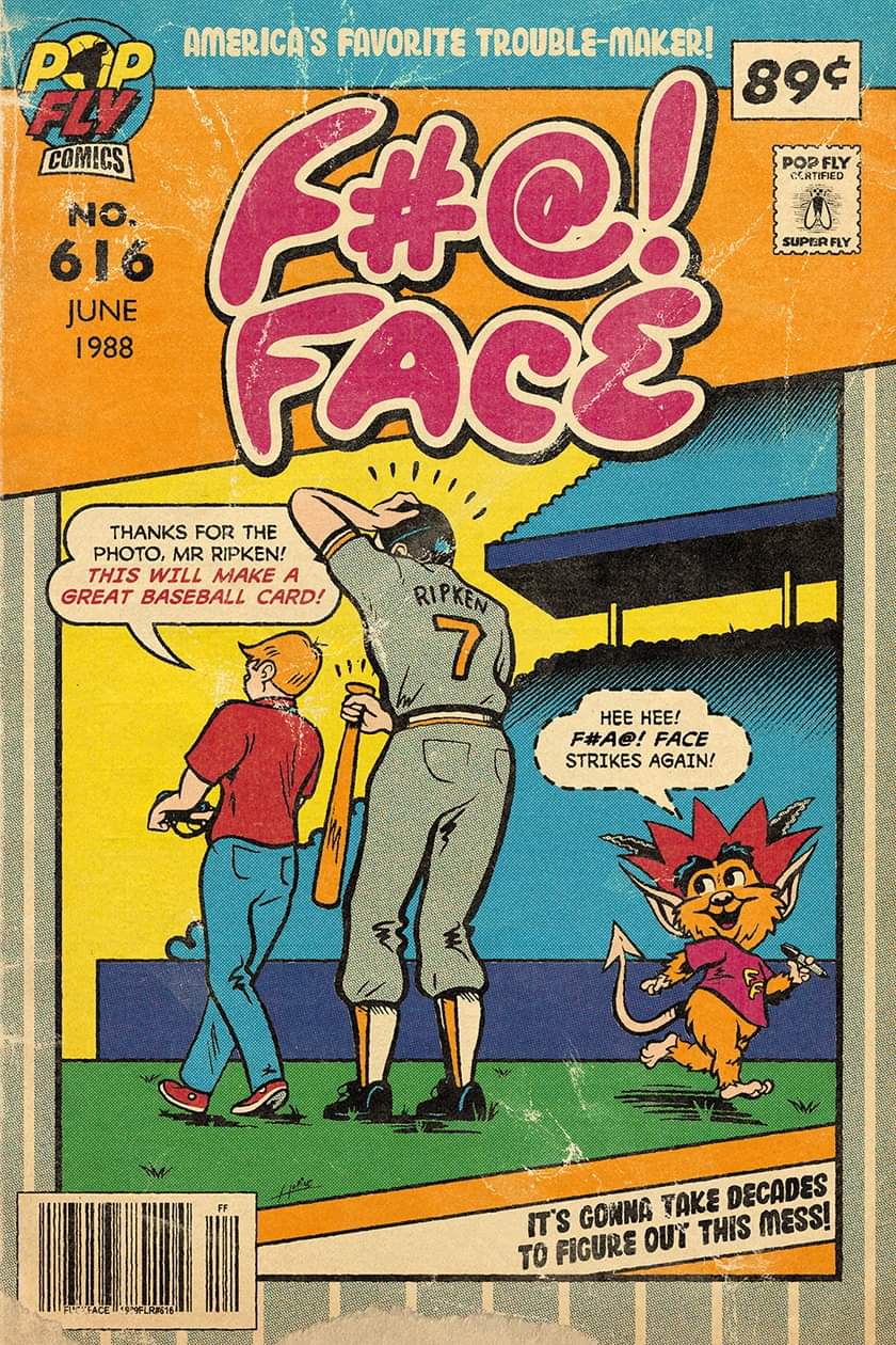 33. (SOLD OUT) "F#@! Face" 1989 Fleer  Billy Ripken Error 7" x 10.5" Art Print
